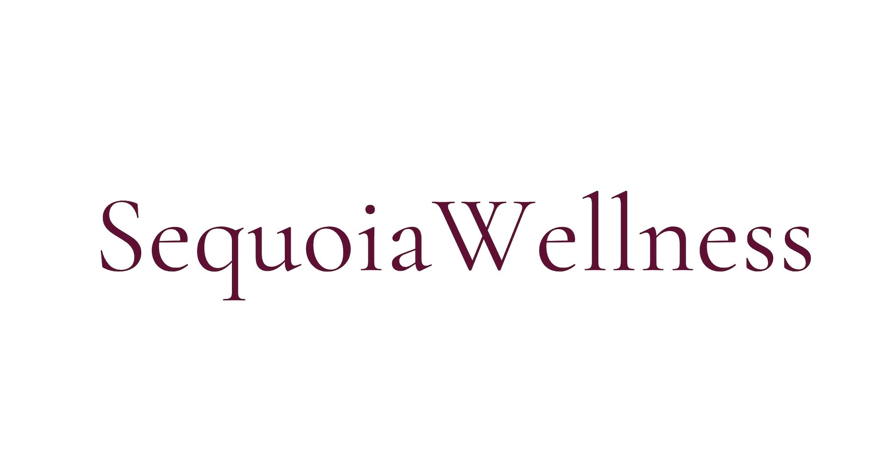 Logo of words Sequoia Wellness over simple white background. Sequoia Wellness header image.